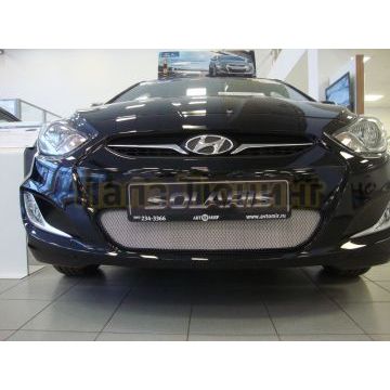 Защита радиатора Hyundai Solaris 2011-2014 chrome