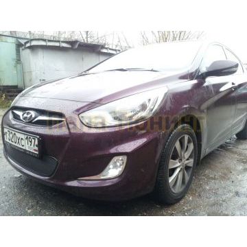 Защита радиатора Hyundai Solaris 2011-2014 black PREMIUM