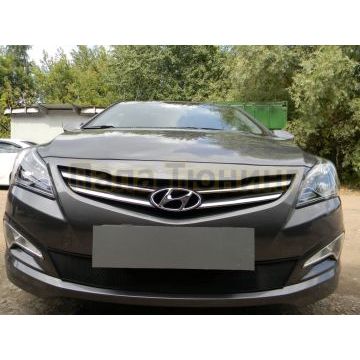 Защита радиатора Hyundai Solaris 2014-2017 black