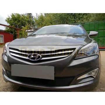 Защита радиатора Hyundai Solaris 2014-2017 black