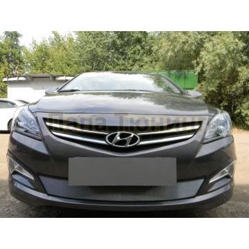 Защита радиатора Hyundai Solaris 2014-2017 chrome