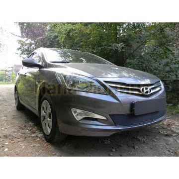 Защита радиатора Hyundai Solaris 2014-2017 black PREMIUM