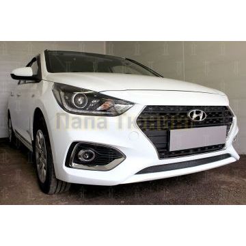 Защита радиатора Hyundai Solaris 2017- black