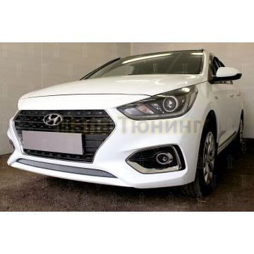 Защита радиатора Hyundai Solaris 2017- chrome