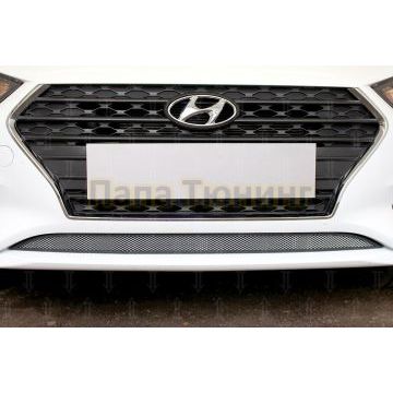 Защита радиатора Hyundai Solaris 2017- chrome