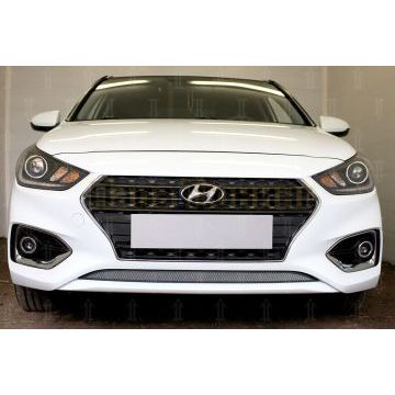 Защита радиатора Hyundai Solaris 2017- chrome