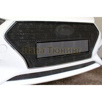 Защита радиатора Hyundai Solaris 2017- chrome верх PREMIUM