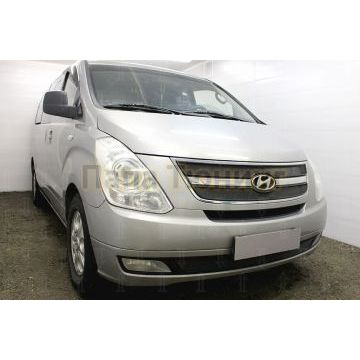 Защита радиатора Hyundai Starex H1 II 2007-2015 под буксировочный крюк black низ