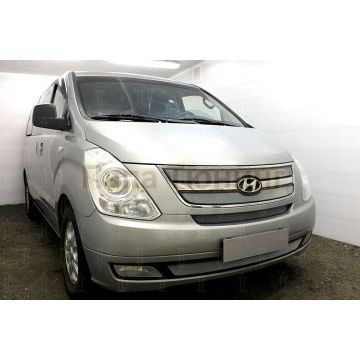 Защита радиатора Hyundai Starex H1 II 2007-2015 под буксировочный крюк chrome низ