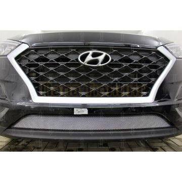 Защита радиатора Hyundai Tucson 2018-2021 chrome низ