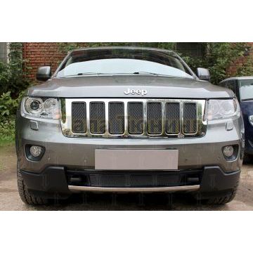 Защита радиатора Jeep Grand Cherokee (WK2) IV 2010-2013 black низ PREMIUM