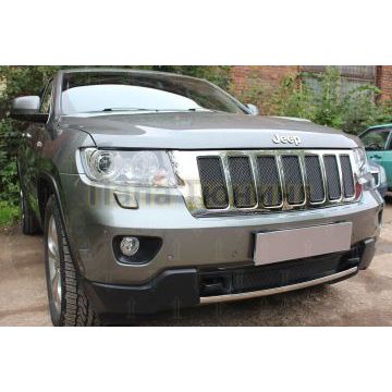 Защита радиатора Jeep Grand Cherokee (WK2) IV 2010-2013 black низ PREMIUM