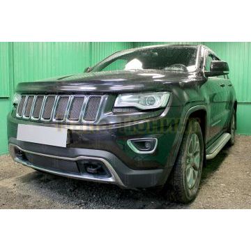 Защита радиатора Jeep Grand Cherokee (WK2) IV 2013-2018 рестайлинг (кроме SRT8) black низ PREMIUM