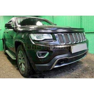 Защита радиатора Jeep Grand Cherokee (WK2) IV 2013-2018 рестайлинг (кроме SRT8) black низ PREMIUM