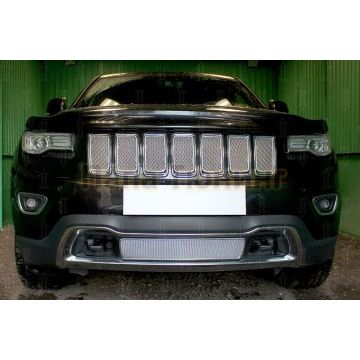 Защита радиатора Jeep Grand Cherokee (WK2) IV 2013-2018 рестайлинг (кроме SRT8) chrome низ PREMIUM