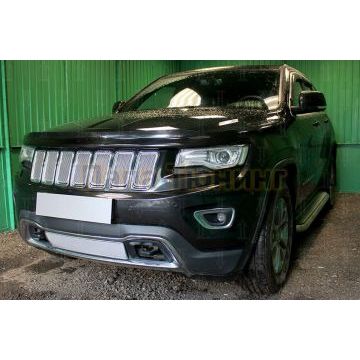 Защита радиатора Jeep Grand Cherokee (WK2) IV 2013-2018 рестайлинг (кроме SRT8) chrome низ PREMIUM