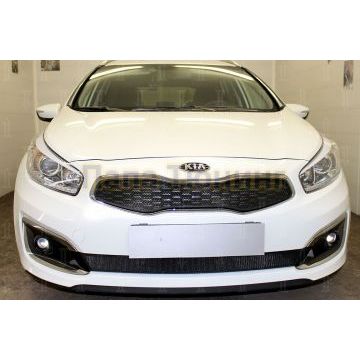 Защита радиатора KIA Ceed II 2015-2018 black верх (Luxe, Prestige, Premium)