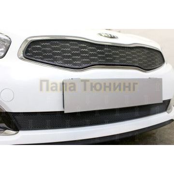Защита радиатора KIA Ceed II 2015-2018 black верх (Luxe, Prestige, Premium)
