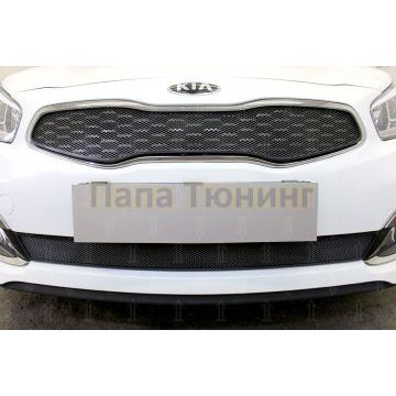 Защита радиатора KIA Ceed II 2015-2018 black верх (Luxe, Prestige, Premium)