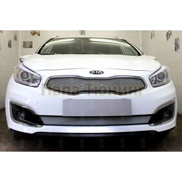 Защита радиатора KIA Ceed II 2015-2018 chrome верх (Luxe, Prestige, Premium)
