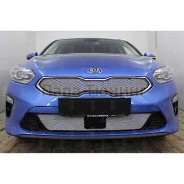 Защита радиатора KIA Ceed III 2018- chrome низ с датчиком ACC