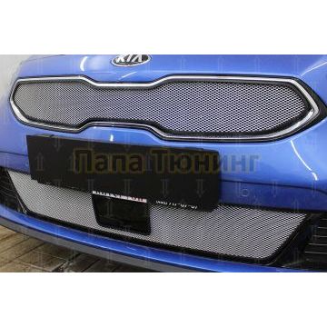 Защита радиатора KIA Ceed III 2018- chrome низ с датчиком ACC