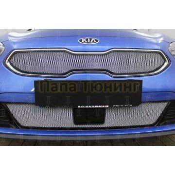 Защита радиатора KIA Ceed III 2018- chrome низ с датчиком ACC