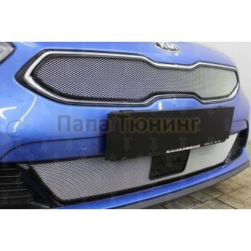 Защита радиатора KIA Ceed III 2018- chrome низ с датчиком ACC