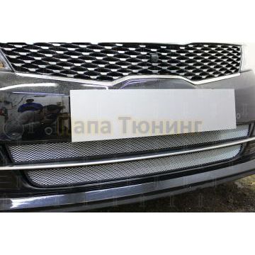 Защита радиатора KIA Optima 2015-2018 (GT / GT-Line) chrome низ
