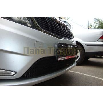 Защита радиатора KIA RIO 2011-2014 (Комфорт, Люкс, Престиж) black верх