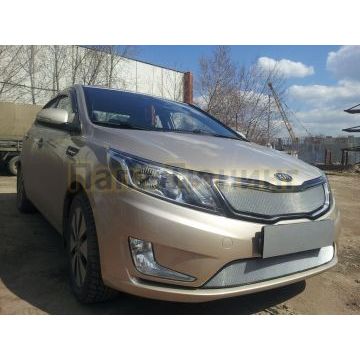 Защита радиатора KIA RIO 2011-2014 (Премиум) chrome верх