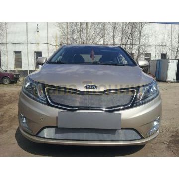 Защита радиатора KIA RIO 2011-2014 (Премиум) chrome верх