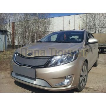 Защита радиатора KIA RIO 2011-2014 (Премиум) chrome верх