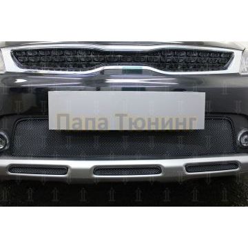 Защита радиатора KIA Rio X-Line 2017- black середина