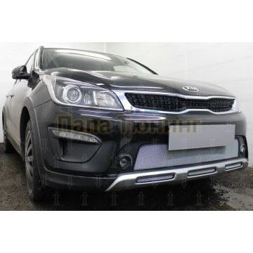 Защита радиатора KIA Rio X-Line 2017- (3 части) chrome низ