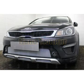 Защита радиатора KIA Rio X-Line 2017- (3 части) chrome низ