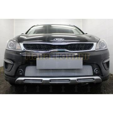 Защита радиатора KIA Rio X-Line 2017- (3 части) chrome низ