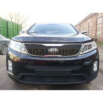 Защита радиатора KIA Sorento II 2012- black середина
