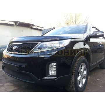 Защита радиатора KIA Sorento II 2012- black середина