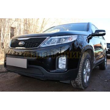 Защита радиатора KIA Sorento 2012- black середина PREMIUM