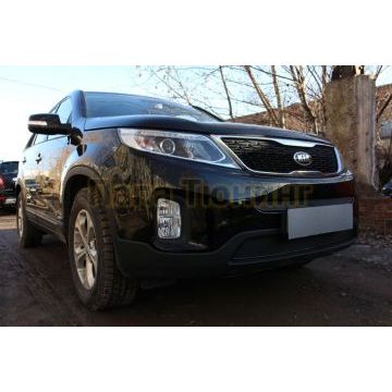Защита радиатора KIA Sorento 2012- black середина PREMIUM