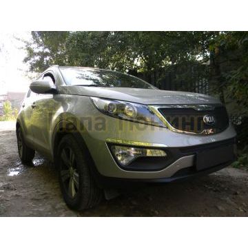 Защита радиатора KIA Sportage 2010-2016 black середина
