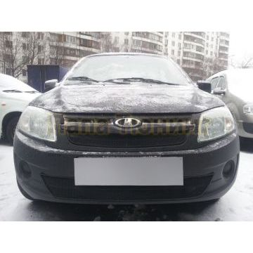 Защита радиатора Lada Granta 2011-2014 (2 части) black