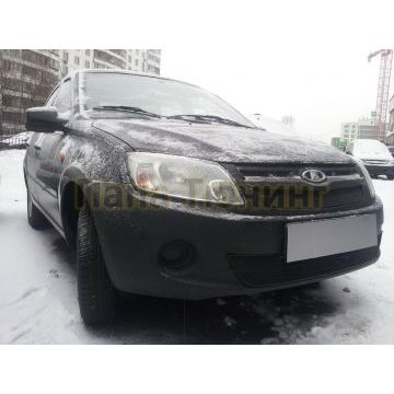 Защита радиатора Lada Granta 2011-2014 (2 части) black