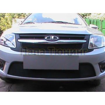 Защита радиатора Lada Granta 2014-2018 лифтбек, седан (2 части) black