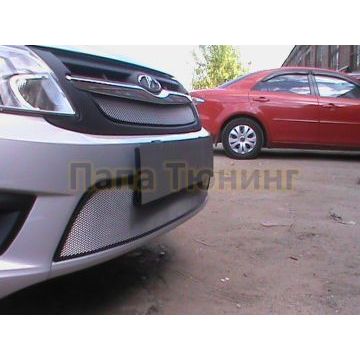 Защита радиатора Lada Granta 2014-2018 лифтбек, седан (2 части) chrome