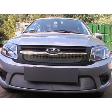 Защита радиатора Lada Granta 2014-2018 лифтбек, седан (2 части) chrome