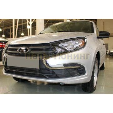 Защита радиатора Lada Granta 2018- (4 части) black низ