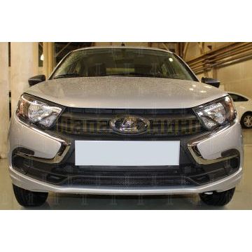 Защита радиатора Lada Granta 2018- (4 части) black низ