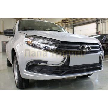 Защита радиатора Lada Granta 2018- (4 части) black низ